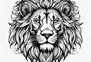 Lion head with the Leo sign tattoo idea