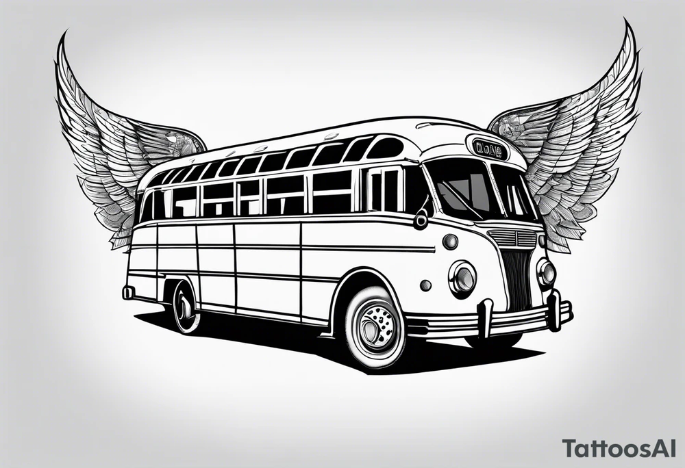 A bus with wings tattoo idea