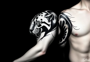 Improvise some design around a black panther tattoo idea