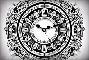 old school clock face deconstructed tattoo idea