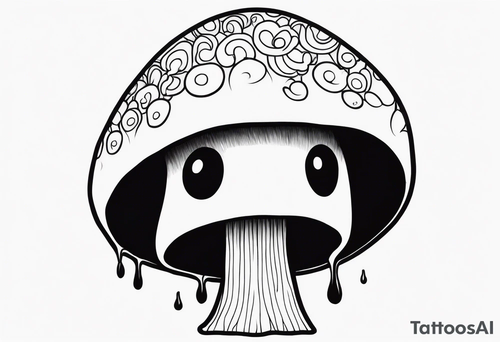 No face, mushroom, cartoon style tattoo idea