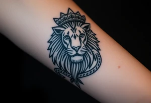 Majestic Lion with Egyptian crown and snake. More detailed tattoo idea