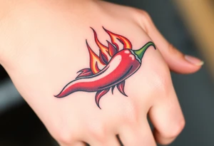 Chili pepper and fire tattoo idea