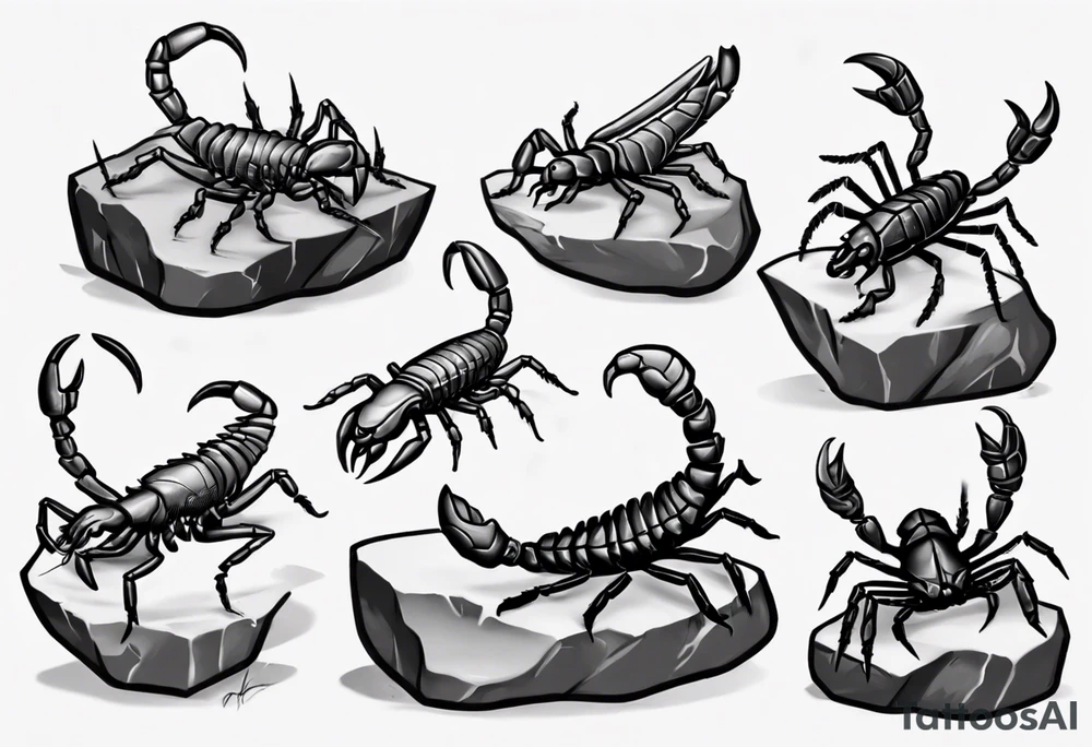 tiny scorpion on a rock tattoo idea