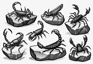 tiny scorpion on a rock tattoo idea