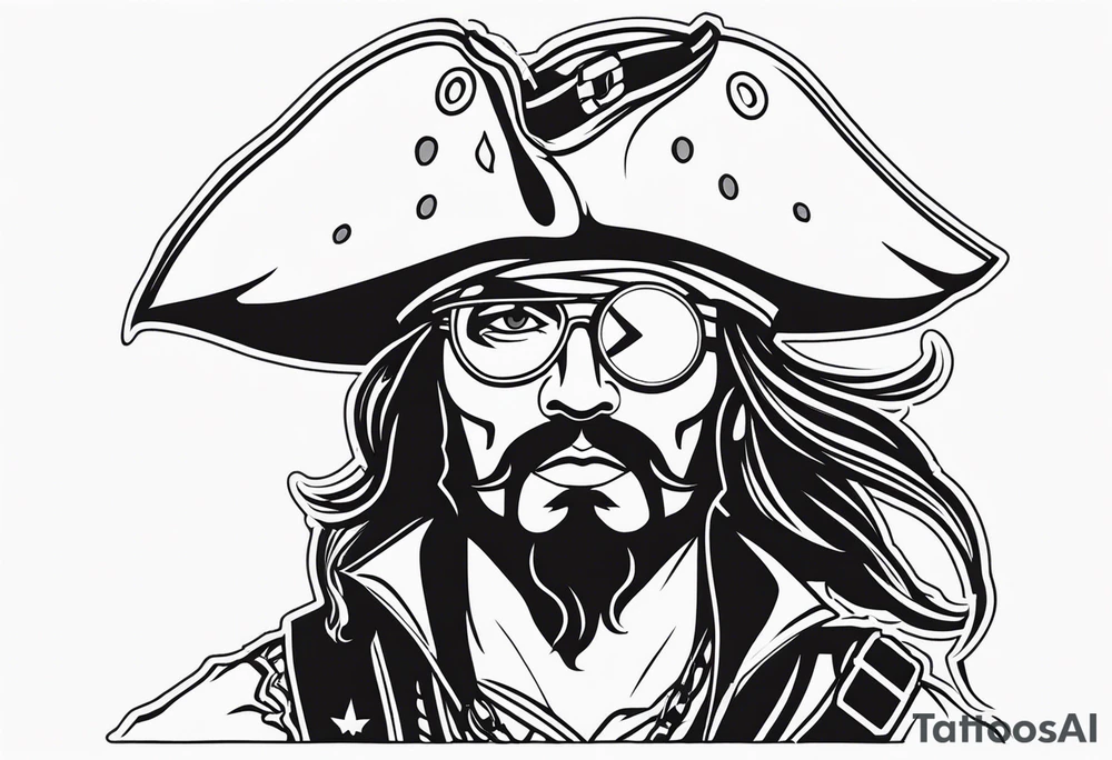 pirate with patch on one eye tattoo idea