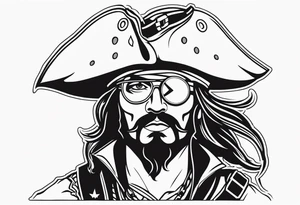 pirate with patch on one eye tattoo idea