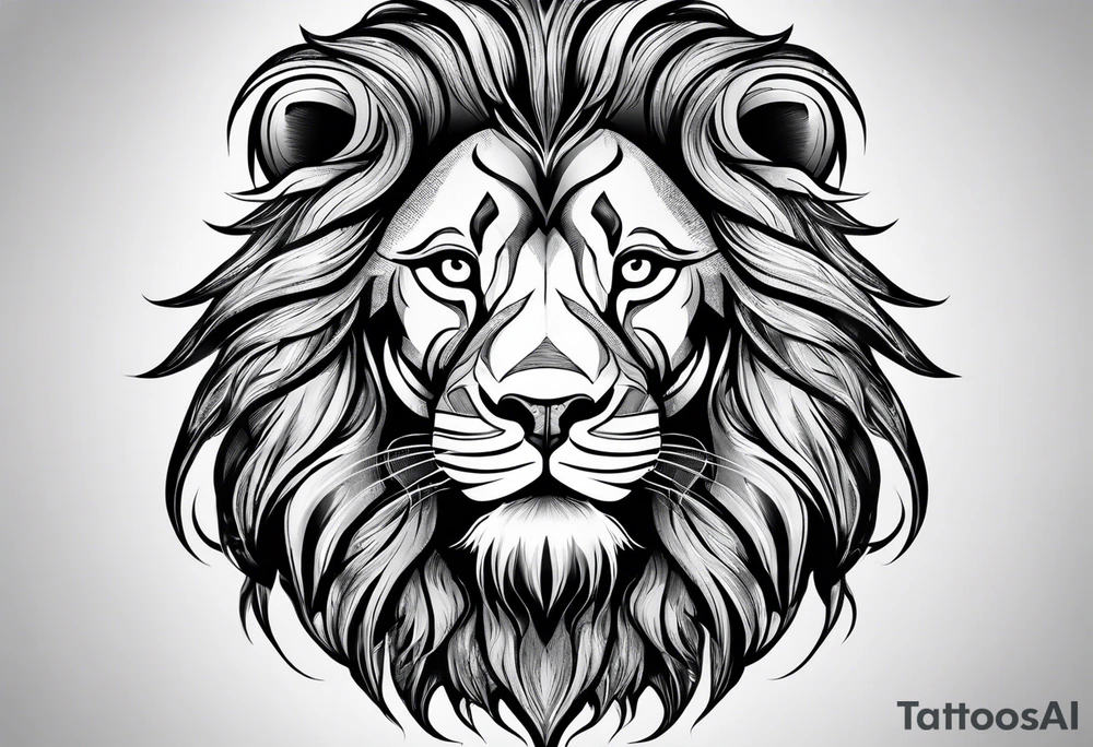 lion with mane tattoo idea