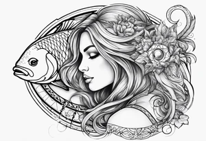 Pisces zodiac sign 
Aquarius zodiac sign 
Leo zodiac sign 
Combination tattoo idea
