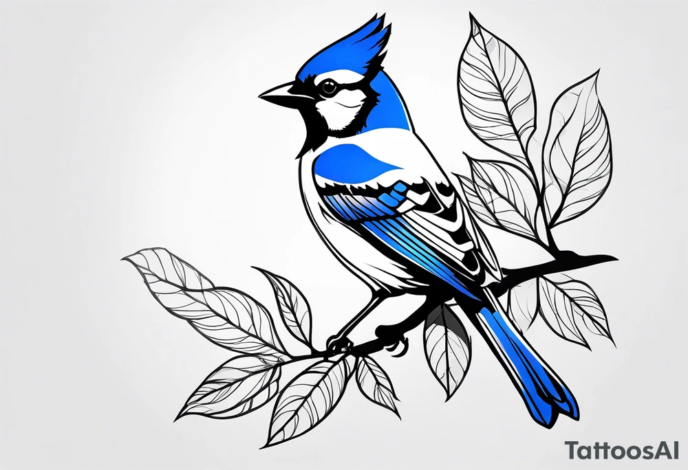 Majestic bluejay tattoo idea