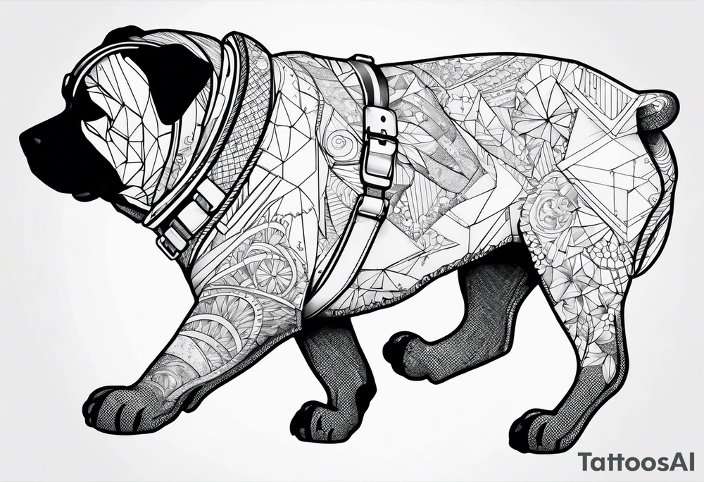 dog in space tattoo idea