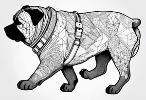 dog in space tattoo idea