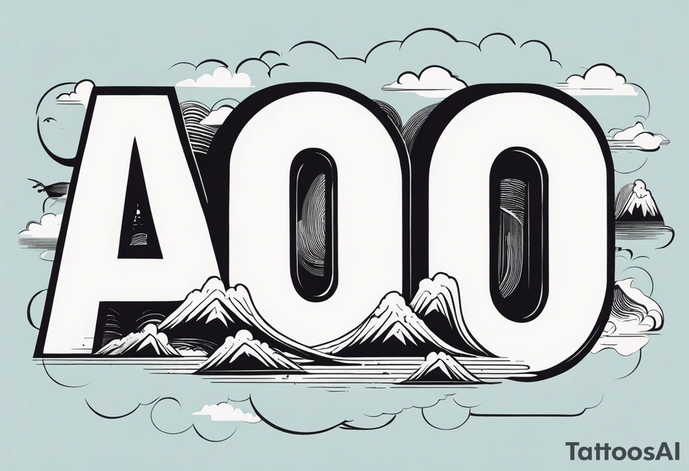 A.O. In big letters across the sky tattoo idea