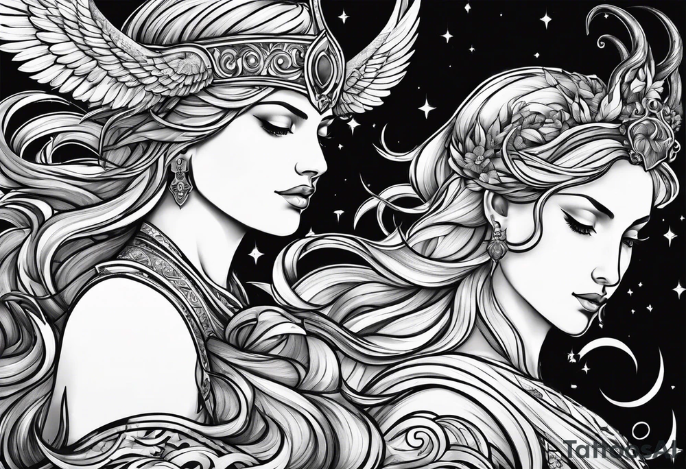 Virgo and Taurus tattoo idea