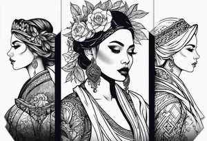 drei frauen tattoo idea
