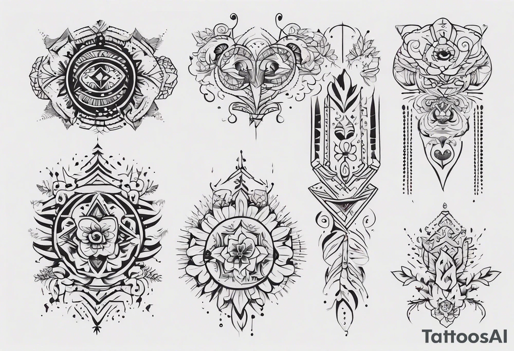 Minimalist Ornemental traditional henne tattoo idea