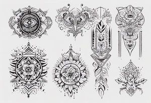 Minimalist Ornemental traditional henne tattoo idea