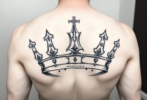 Crown no more pain strength tattoo idea