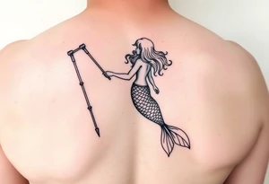 Mermaid with crutches tail tattoo idea