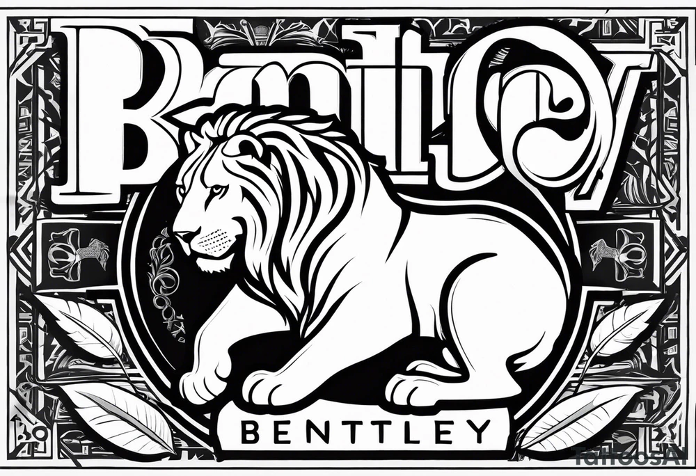 Name bentley with a lion cub tattoo idea