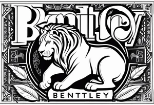 Name bentley with a lion cub tattoo idea