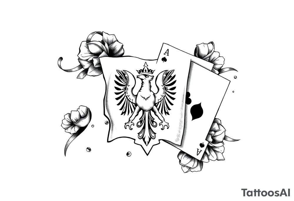 Poland symbol and poker cards Add casino money to it. tattoo idea