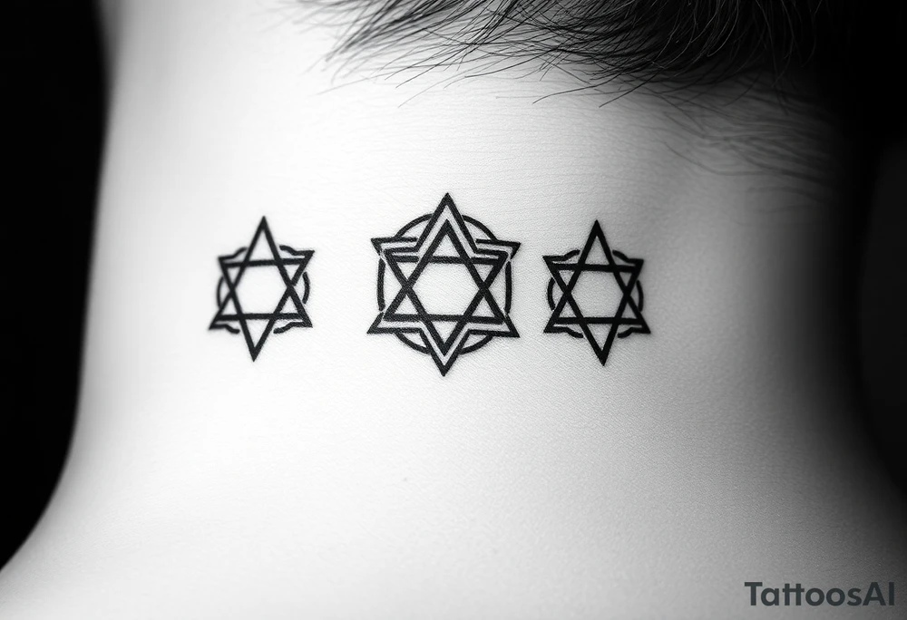 3 sacred geometry symbols next to each other tattoo idea