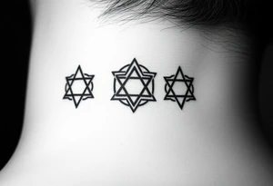 3 sacred geometry symbols next to each other tattoo idea