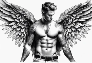 shoulder tattoo 
the falling angel male tattoo idea