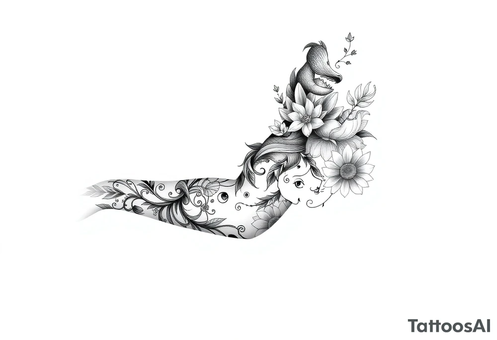 alice in wonderland themed tattoo idea