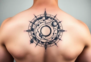 Solar system tattoo with constellations tattoo idea