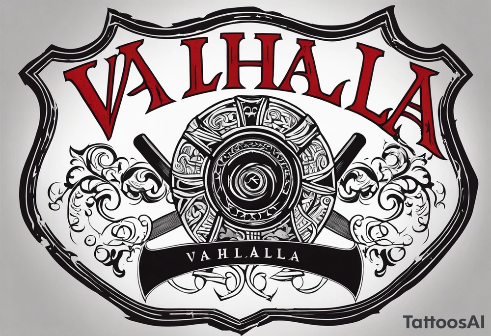 Valhalla round shield 
 axe beserker tattoo idea