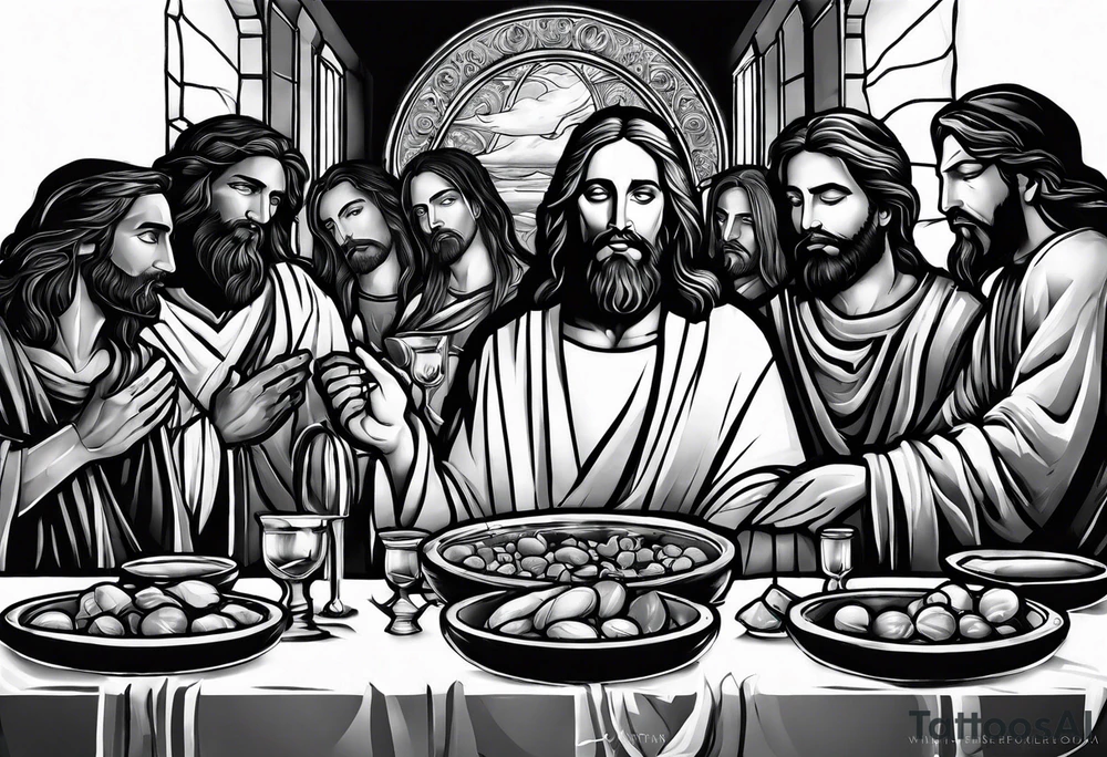 jesus at the last supper tattoo idea