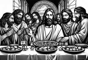 jesus at the last supper tattoo idea