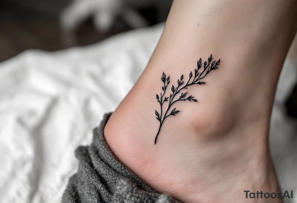 desgin minimal vertical delicate tatoo on ankle for a girl called spring. it should be vertica. give me pics tattoo idea