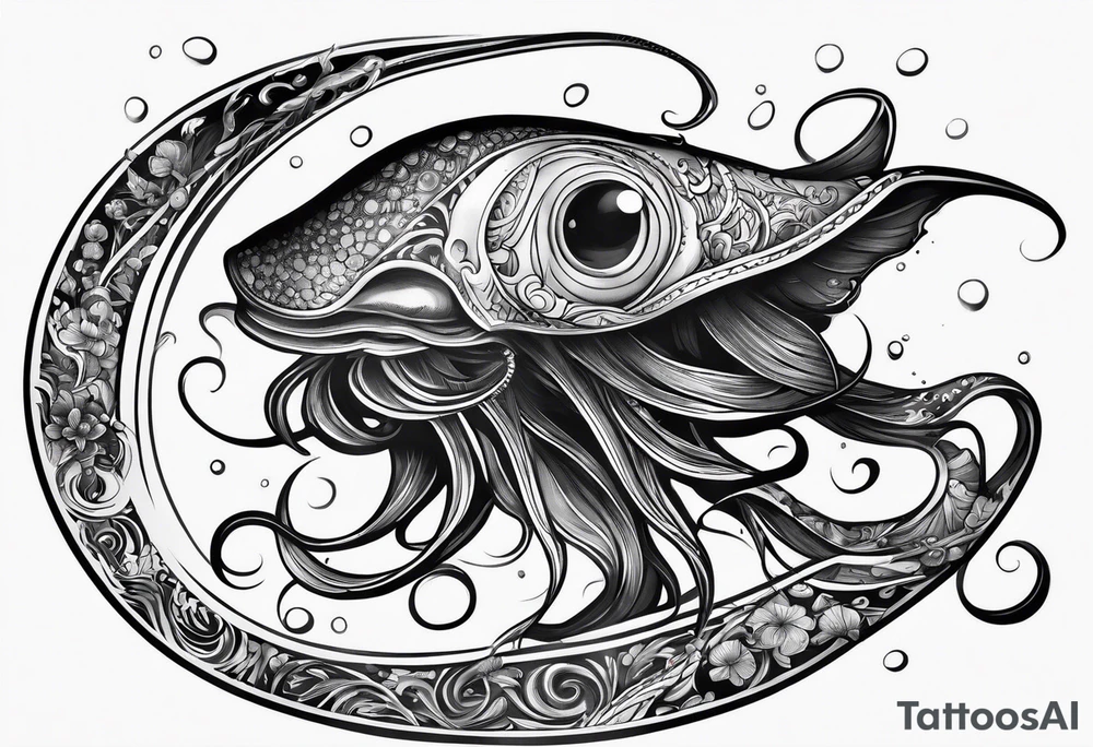 invisible squid in the dark tattoo idea