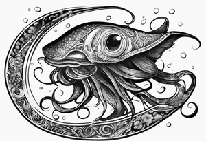 invisible squid in the dark tattoo idea