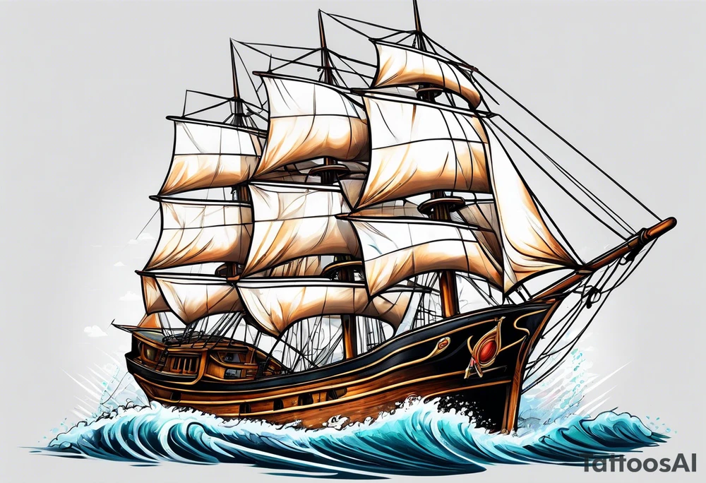 Sail boat tattoo idea