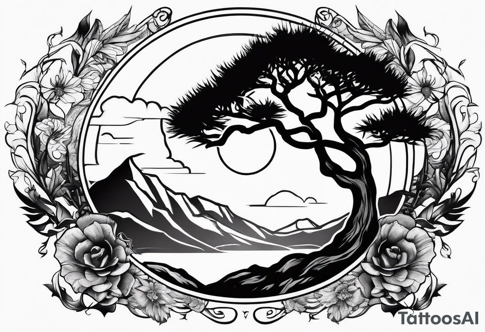 Yin and yang and Joshua tree tattoo idea