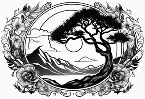 Yin and yang and Joshua tree tattoo idea