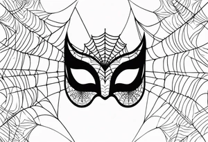 masquerade mask with spider webs tattoo idea