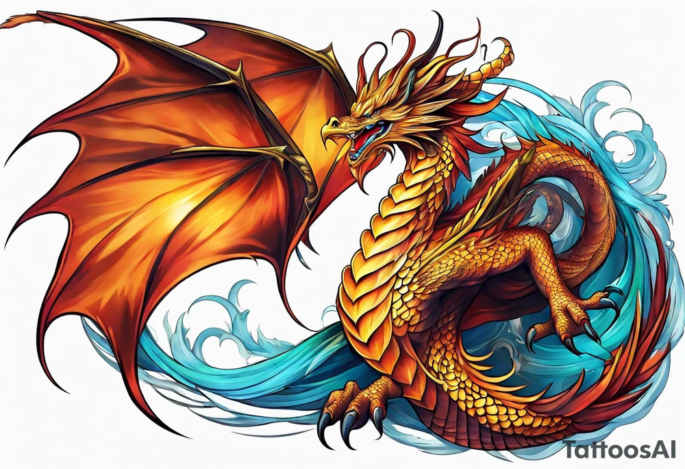 Phoenix dragon. tattoo idea