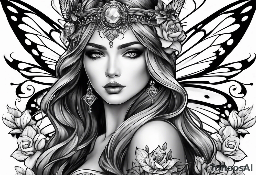 Beautiful fairy tattoo idea