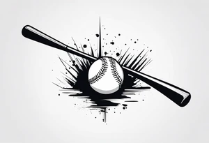 baseball and bat tattoo idea