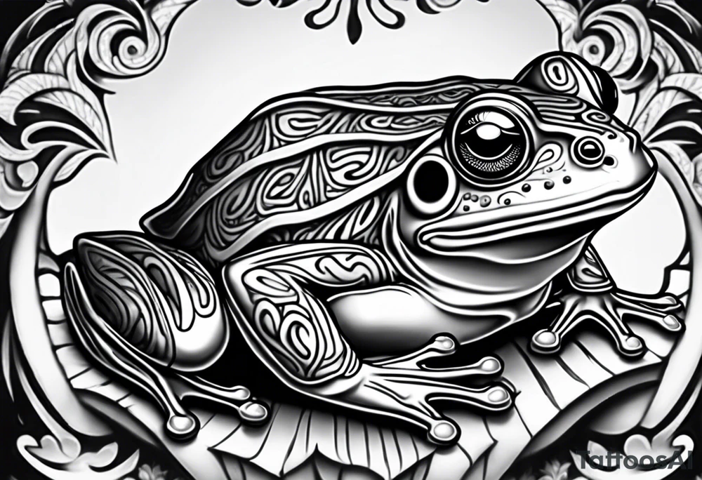 a psychedelic frog tattoo idea