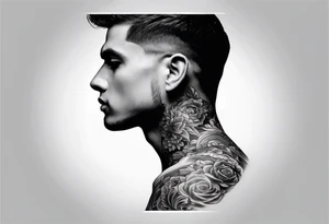 mens 
neck sleeve tattoo idea