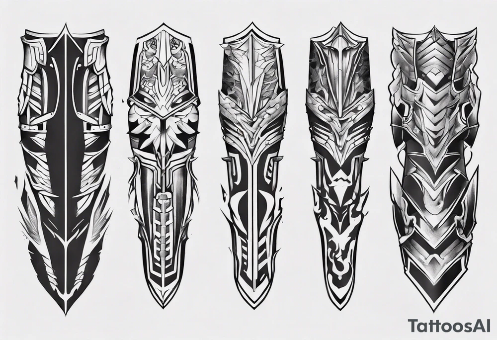 Leg armor tattoo idea