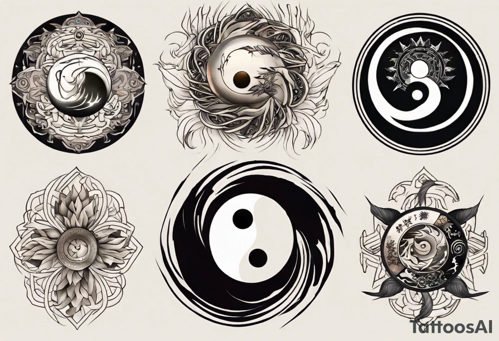 Ying Yang spiritual vibe tattoo idea