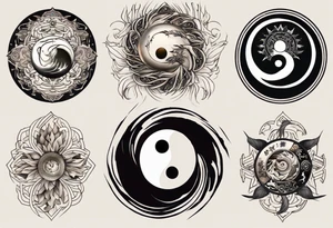 Ying Yang spiritual vibe tattoo idea