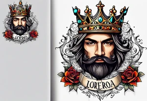 tatuaje con el nombre lorenzo y una corona en la letra final tattoo idea